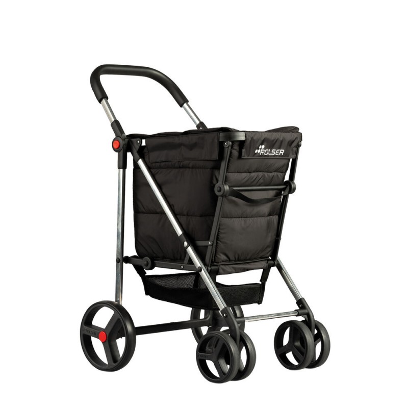 WÓZEK NA ZAKUPY ROLSER BASKET 4B BAS001 Negro SKŁADANY DUŻE KOŁA