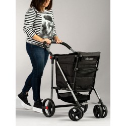 WÓZEK NA ZAKUPY ROLSER BASKET 4B BAS001 Negro SKŁADANY DUŻE KOŁA